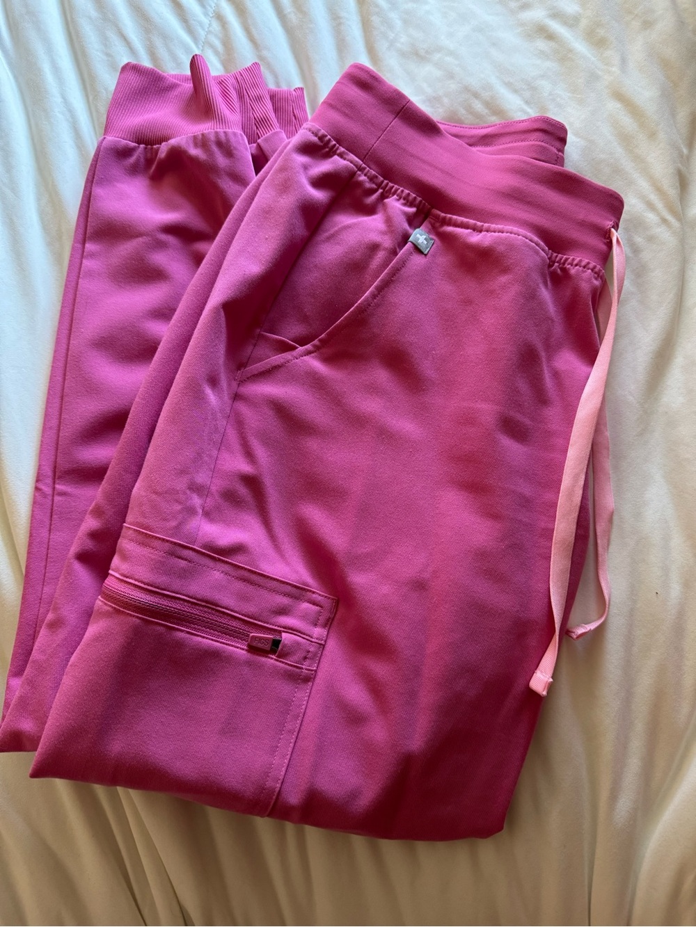 Figs F’ing pink scrub joggers